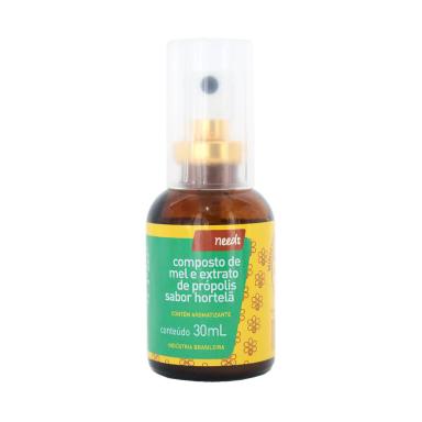 Spray para Garganta Composto de Mel e Extrato de Própolis Needs Sabor Hortelã 30ml