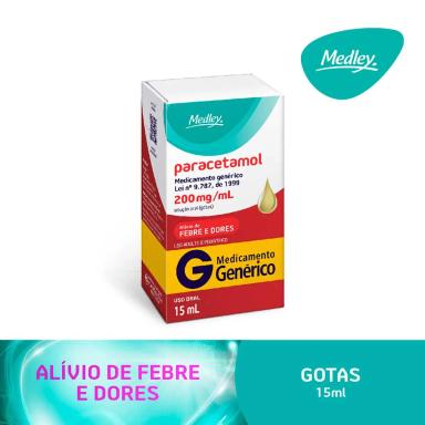 Paracetamol 200mg/ml Solução Gotas 15ml Medley Genérico