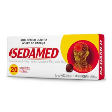 Sedamed Dipirona Monoidratada 300mg + Mutato de Isometepteno 30mg + Cafeína 30mg 20 comprimidos