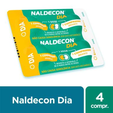 Naldecon Dia Paracetamol 800mg + Cloridrato Fenillefrina 20mg 4 comprimidos