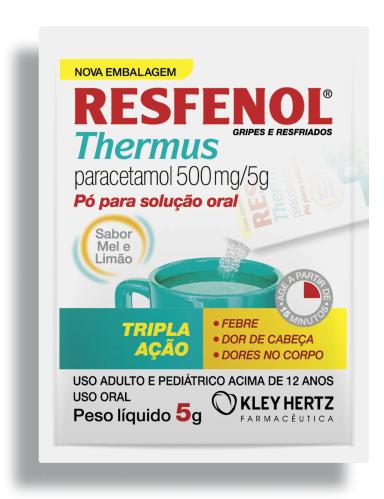 Resfenol Thermus Paracetamol 500mg/5g Sabor Mel e Limão Pó para Solução 5g