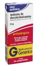 Maleato de Dexclorfeniramina 2mg 20 comprimidos EMS Neo Química Genérico