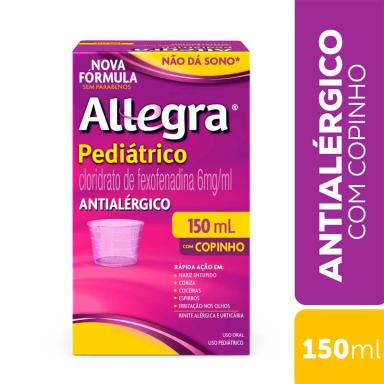 Antialérgico Allegra Pediátrico 6mg/ml Suspensão Oral 150ml com Copo Dosador