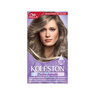 Tintura Permanente Koleston Brilho Infinito Louro Médio Perolado 718