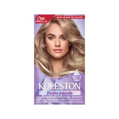 Tintura Permanente Koleston Brilho Infinito Louro Claro Perolado 818