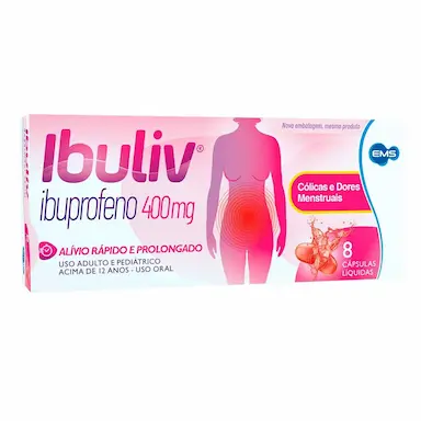 Ibuliv Ibuprofeno 400mg 8 Cápsulas
