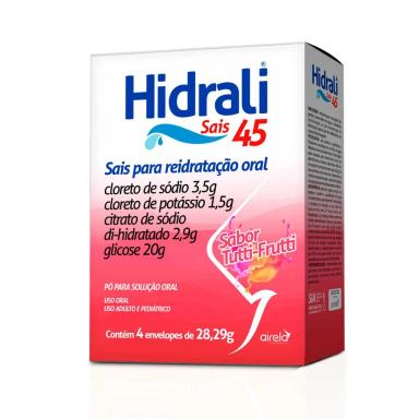 Hidrali Sais 45 Sabor Tutti Frutti Pó Solúvel 4 envelopes de 28,29g cada