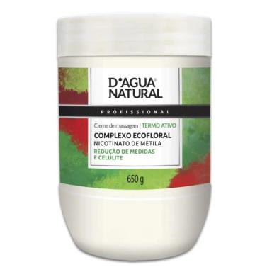 CREME DE MASSAGEM TERMO ATIVO NICOTINATO DE METILA 650G DáGUA NATURAL