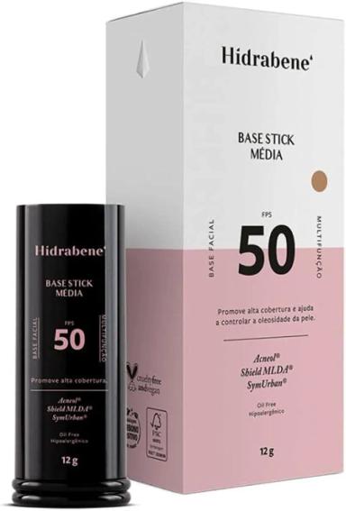 FILTRO SOLAR FPS 50 BASE STICK HIDRABENE AVELUDADO MATTE BASE MéDIA - xpto