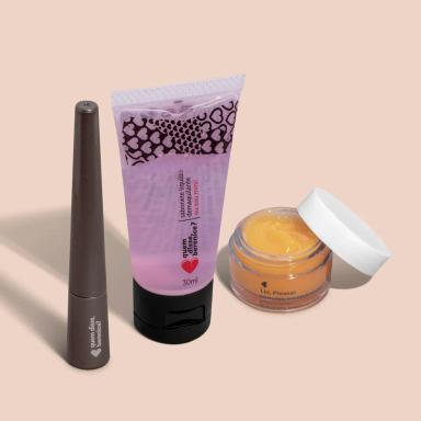 QUEM DISSE, BERENICE? KIT BALM HIDRATANTE 8G + MINI SABONETE DEMAQUILANTE 30ML + DELINEADOR DE OLHOS PRETOLINO 2,5ML