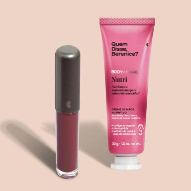 COMBO MAKE E CUIDADOS: CREME HIDRATANTE PARA MãOS ROMã + BATOM LíQUIDO SUPERMATE TINTOLI