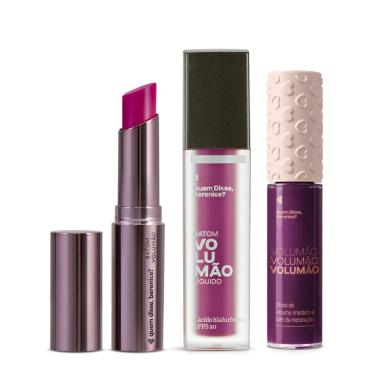 COMBO VOLUMãO: GLOSS VINHO EXUBERANTE + BATOM ROSEIRE + BATOM LíQUIDO AMEIXALI