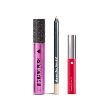 COMBO MAKE DOS SONHOS: MáSCARA DE CíLIOS BIG BANG PUSH + LáPIS OLHOS BEGETE + BATOM SUPERTINT VEVETINT
