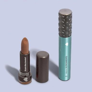COMBO MAKE BáSICA: BATOM HIDRATANTE CARAMELINDO + MáSCARA DE CíLIOS ESCâNDALO ALONGAMENTO
