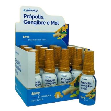 PROPOLIS SPRAY 30ML DISPLAY C/12 UND GENGIBRE/MEL UNIPHAR