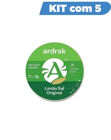 KIT CRISTAIS GENGIBRE LIMAO SAL 8G ARDRAK COM 5 UNIDADES