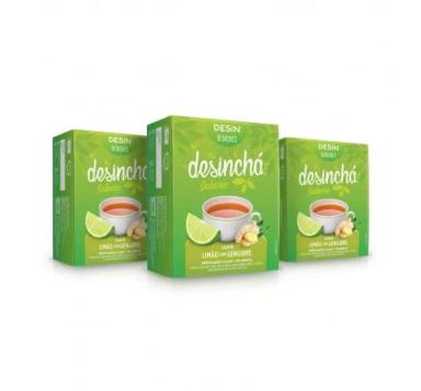 KIT 3UNI DESINCHá 10 SACHêS LIMãO/GENGIBRE