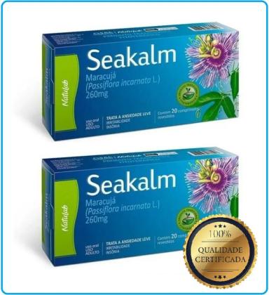 KIT COM 2 SEAKALM 260MG 20CPS CALMANTE NATURAL - NATULAB