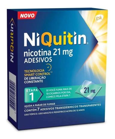 NIQUITIN 21MG ETAPA 1 C7 ADESIVOS PARAR DE FUMAR - NIQUITIN