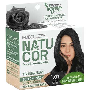 TINTURA NATUCOR COR:1.01 PRETO CARVAO