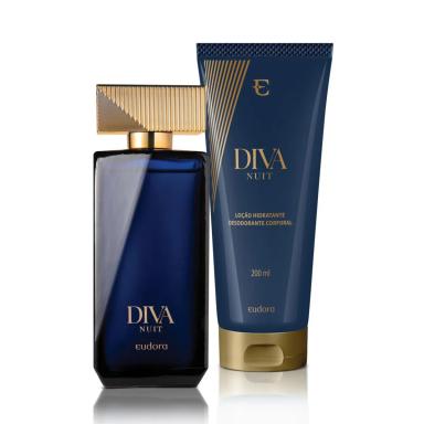 EUDORA KIT DIVA NUIT: DESODORANTE COLôNIA 100ML + LOçãO CORPORAL 200ML