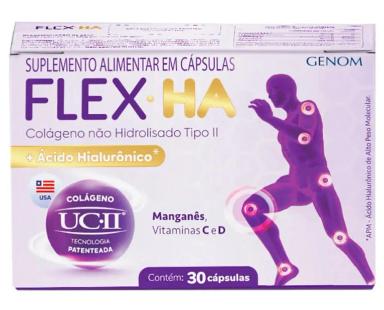 Suplemento Alimentar FLEX HA  DE Colágeno Gennoma LAB 30 Cápsulas