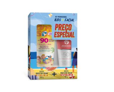 KIT 2 PROTETOR SOLAR KIDS FPS 90 + FACIAL FPS 50 - ANASOL