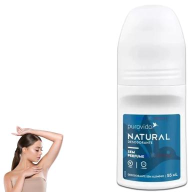 DESODORANTE NATURAL SEM ALUMíNIO 55ML - PURAVIDA SEM Cheiro