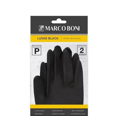 MARCO BONI LUVAS BLACK PROFISSIONAL TAM P REUTILIZáVEL - 2 UNID REF: 1495