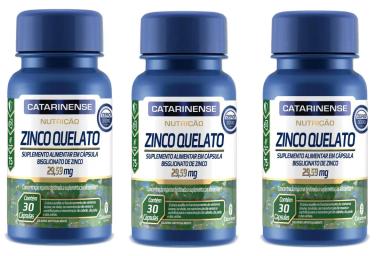 KIT 3UNI ZINCO QUELATO 30 CPS - CATARINENSE