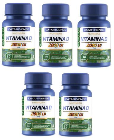 KIT 5UNI VITAMINA D 2000 UI 30 CPS  - CATARINENSE