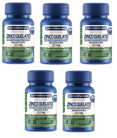 KIT 5UNI ZINCO QUELATO 30 CPS - CATARINENSE