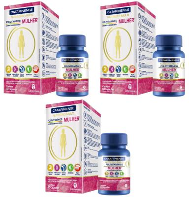 KIT 3UNI POLIVITAMINICO MULHER 60 CPS - CATARINENSE