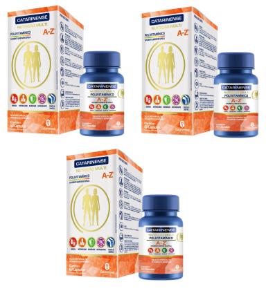KIT 3UNI POLIVITAMINICO A-Z 60 CPS - CATARINENSE