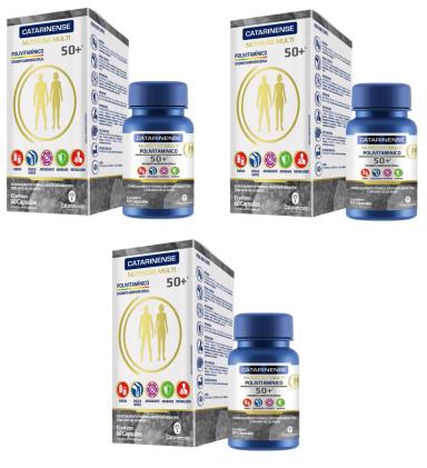 KIT 3UNI POLIVITAMINICO 50+ 60 CPS - CATARINENSE