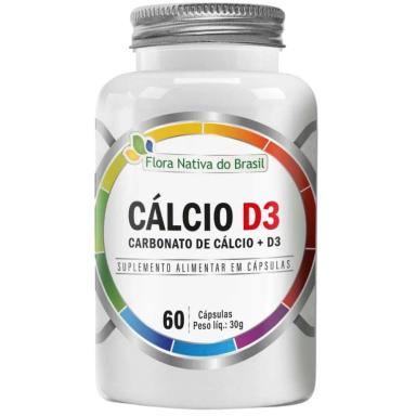 CáLCIO D3 (CARBONATO DE CáLCIO + VITAMINA D3) 60 CáPSULAS - FLORA NATIVA