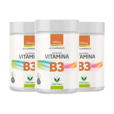 NICOTINAMIDA 500MG - VITAMINA B3 - 180 COMPRS - VITAL NATUS