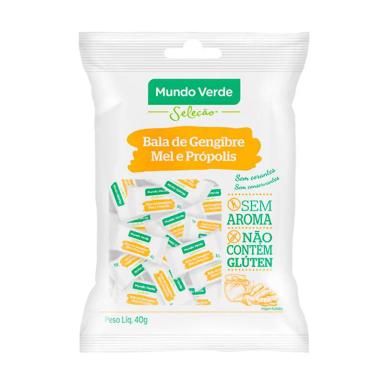 BALA DE GENGIBRE MEL E PRóPOLIS MUNDO VERDE SELEçãO 40G