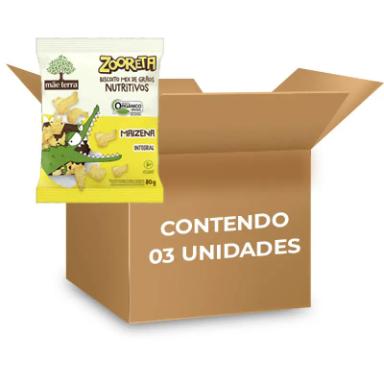 BISCOITO MAIZENA INTEGRAL VEGANO ZOORETA MãE TERRA CONTENDO 3 PACOTES DE 80G CADA