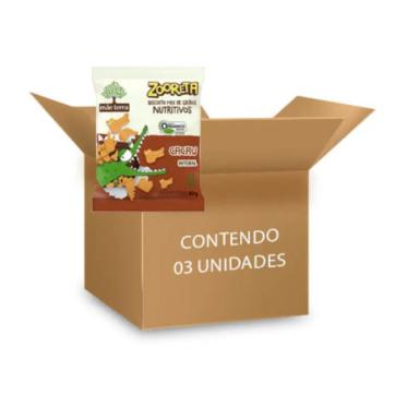BISCOITO VEGANO ORGâNICO CACAU ZOORETA MãE TERRA INTEGRAL CONTENDO 3 PACOTES DE 80G CADA