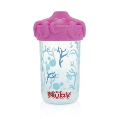 COPO NUBY COM TAMPA DE SILICONE E DESENHO 3D