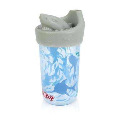 COPO NUBY COM TAMPA DE SILICONE E DESENHO 3D