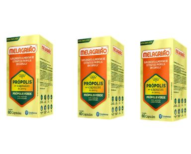 KIT 3 MELAGRIãO PRóPOLIS COM 60CAPS - CATARINSE