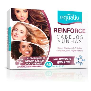 SUPLEMENTO VITAMíNICO EQUALIV REINFORCE CABELOS E UNHAS 60 CáPSULAS