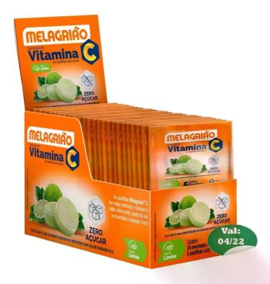 MELAGRIãO PASTILHAS LIMãO SEM AçúCAR VITAMINA C DISPLAY 24X5