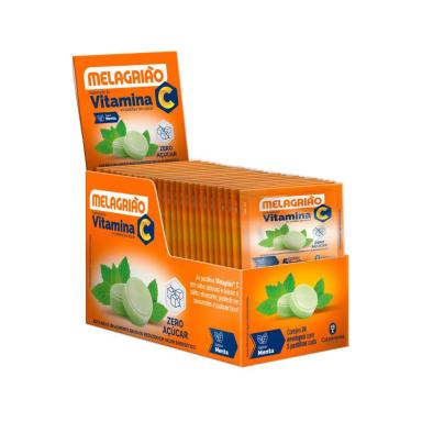MELAGRIãO PASTILHAS MENTA SEM AçúCAR-VITAMINA C-DISPLAY 24X5