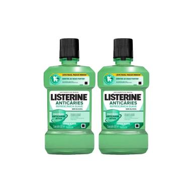 KIT 2 ANTISSéPTICO BUCAL LISTERINE ANTICáRIES ZERO 500ML