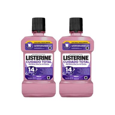 KIT COM 2 ANTISSéPTICOS BUCAL LISTERINE CUIDADO TOTAL 500ML