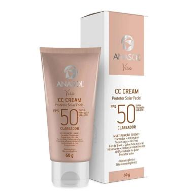 ANASOL BASE CC CREAM PROTETOR FPS50 CLAREADOR OIL FREE 60 G