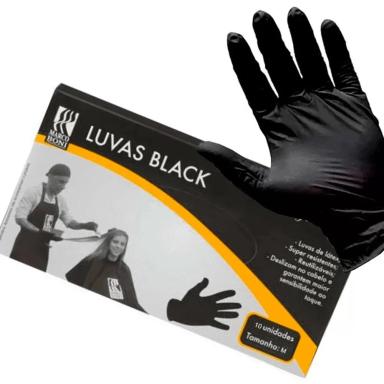 LUVA BLACK CABELEIREIRO MARCO BONI M 10UN